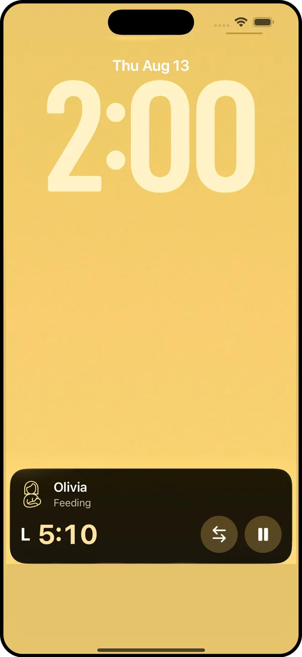 An iPhone lock screen showing a Rojo Live Activity with a running timer.